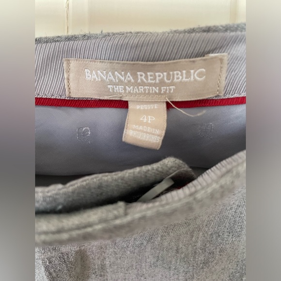 Banana Republic The Martin Fit Grey Wide Leg Trousers - Picture 4 of 8